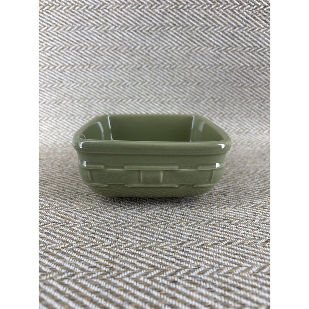 Longaberger Pottery Green Round Bowl Glossy Americana Dishwasher Microwave Safe